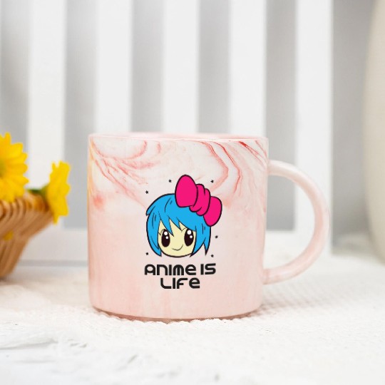 Anime Is Life Anime Lover Japanese Anime Marble Mugs
