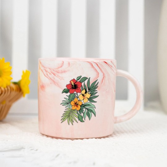 Hibiscus Marble Mugs