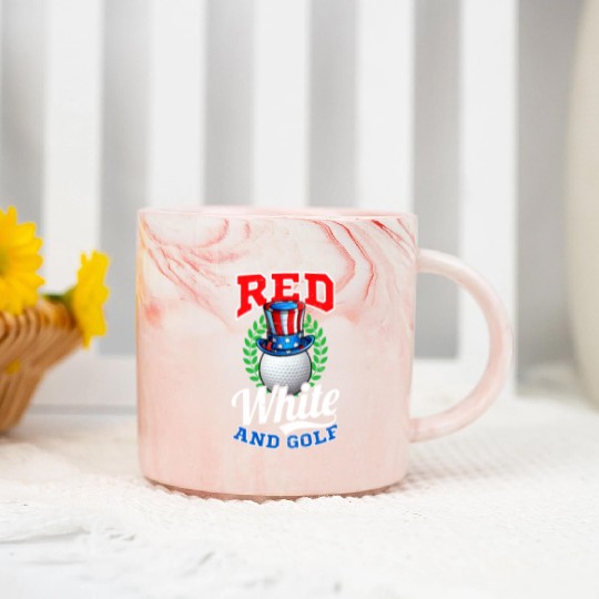 4th Of July Golf Red White And Golf Marble Mugs