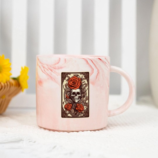 Rose Tarot Card Reader Astrology Occult Marble Mugs