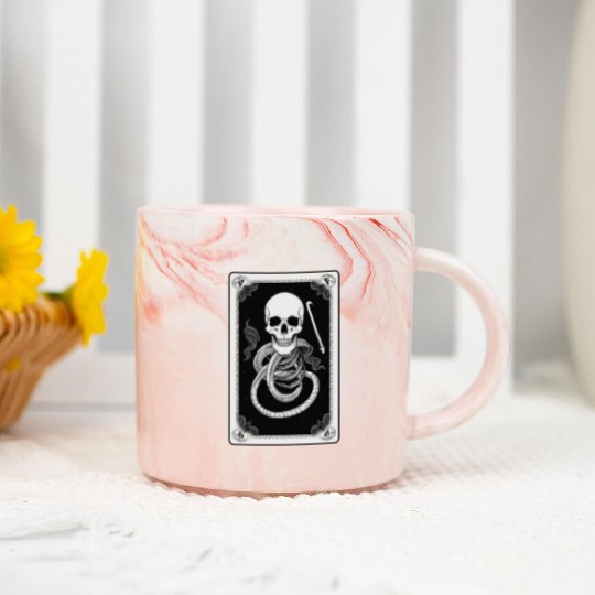 Skull Tarot Card Reader Astrology Occult Marble Mugs