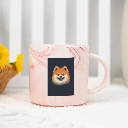 Pomeranian Dog 1 - Japanese Old Vintage Marble Mugs