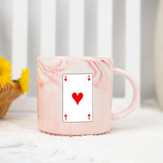 Hearts Playing Card Marble Mugs