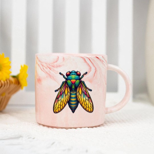 Colorful Cicada Insect Great Eastern Brood Cicada Marble Mugs