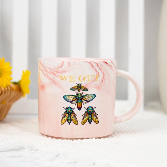 Funny Cicada We Out Cute Cicada Brood Emergence Marble Mugs