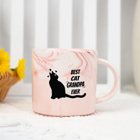 Best Cat Grandpa Ever Cat Lover Marble Mugs