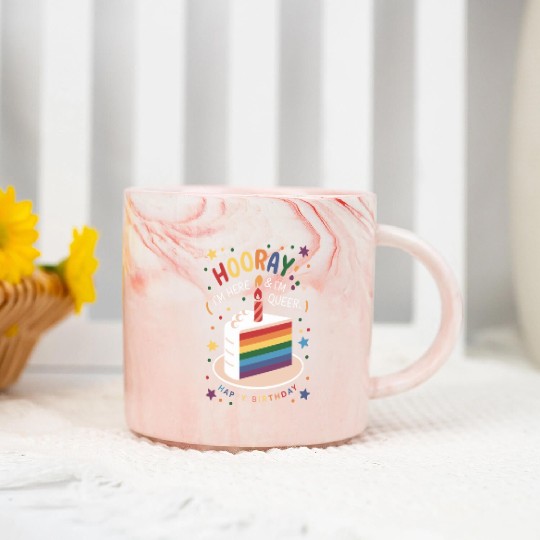 Birthgay Gay Pride Flag Pride Month Equal Rights Marble Mugs