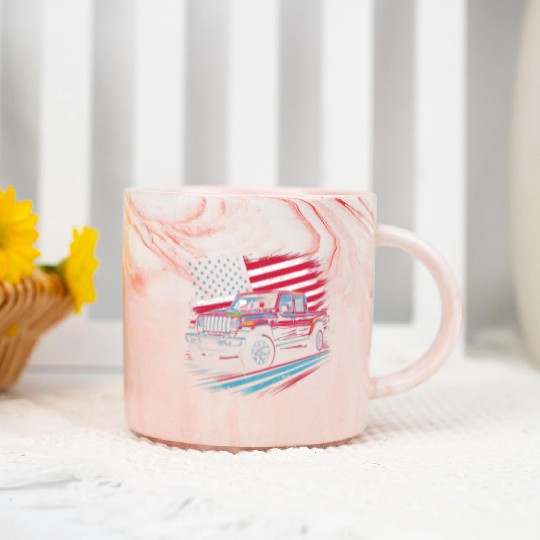Jeep Gladiator JT US Flag Marble Mugs