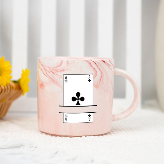Playing card Club ace with banner space Marble Mugs