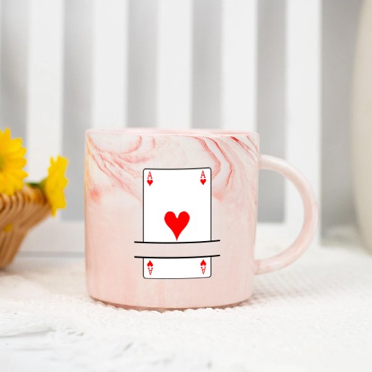 Playing card ace of hearts with banner space Marble Mugs