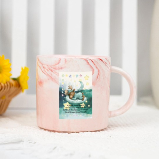 Baby Moose Poem Marble Mugs