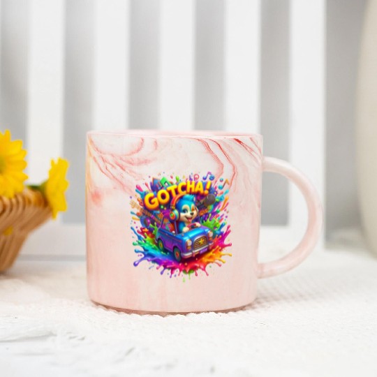 Stellar Cadence: Symphony of Neon Hues - GoTCha! Marble Mugs