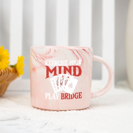 Exercise Your Mind Play Bridge Marble Mugs