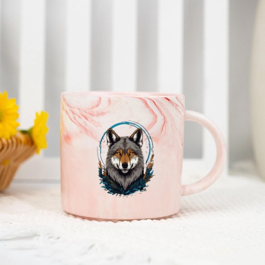 Flag Wolves July Howling Wolf Marble Mugs