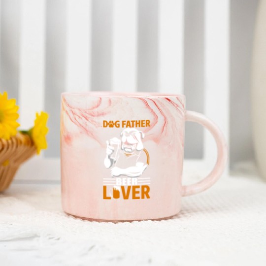 Dog father beer lover Marble Mugs