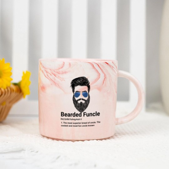 Mens Bearded Funcle Funny Uncle Definition Marble Mugs