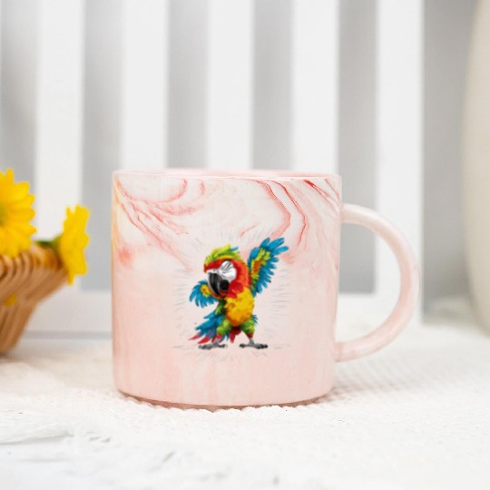 Macaw Parrot for a Bird Lover Animal Lover Marble Mugs