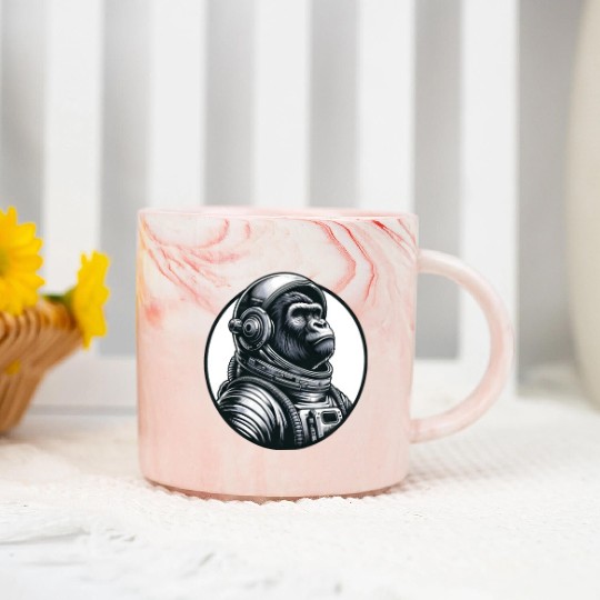 Chimpanzee Astronaut in Space Marble Mugs