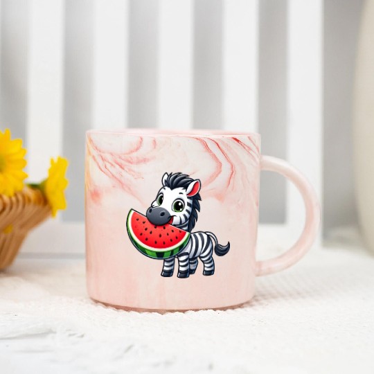 Zebra melon watermelon fruit fruity Marble Mugs