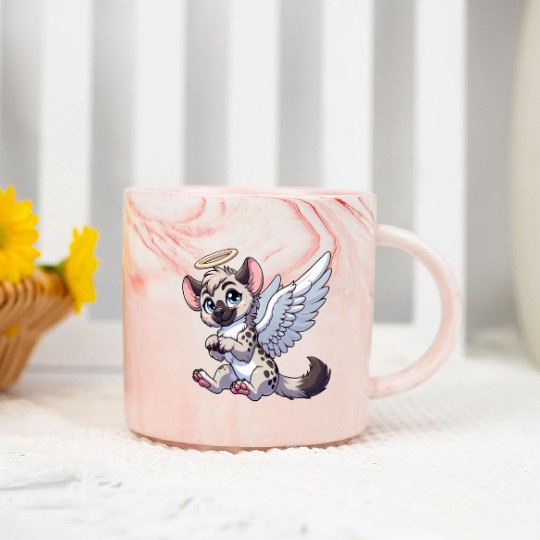 Hyena angel wings halo Marble Mugs