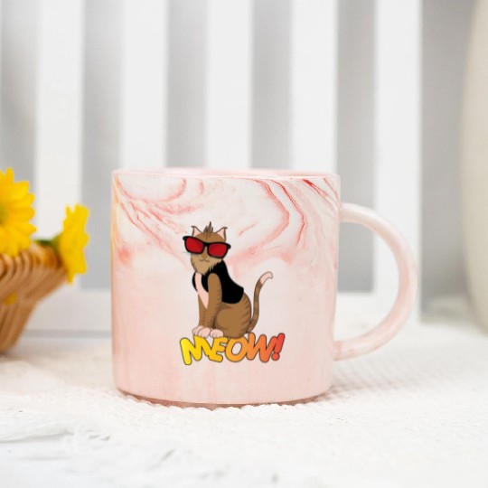 Cat Pose Meow! Marble Mugs