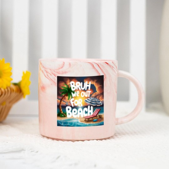 Bruh We Out For Beach end of school year teacher Marble Mugs