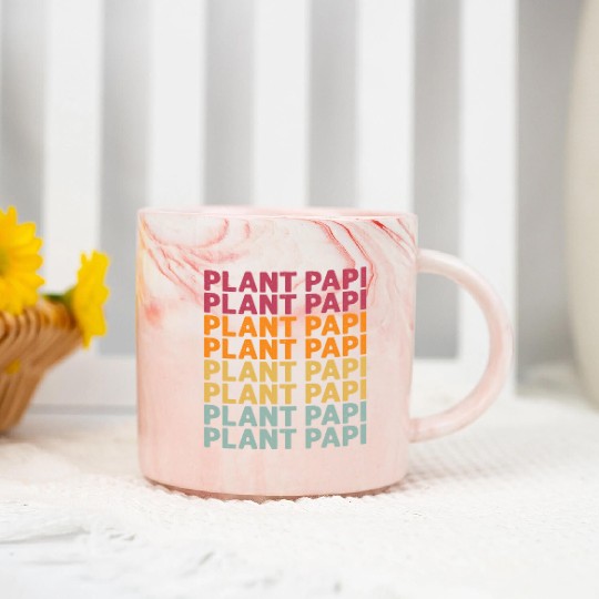 Plant Papi Plant Lover Plant Daddy Pot Indoor Marble Mugs