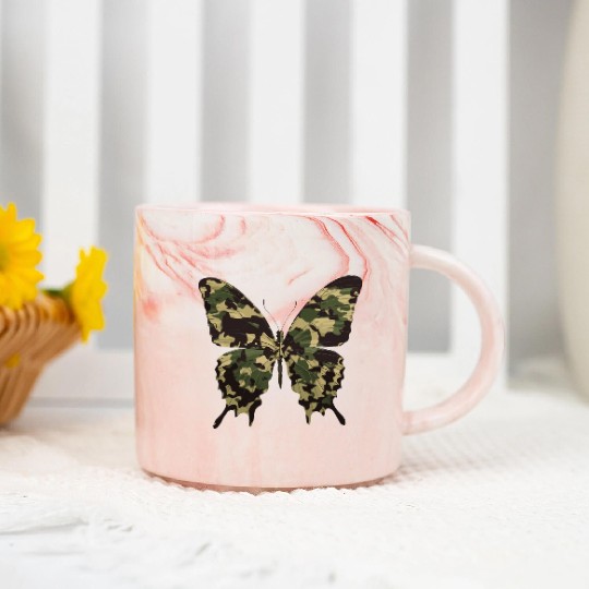 Natural Camouflage Butterfly Marble Mugs