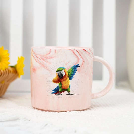 Macaw Parrot for a Bird Lover Animal Lover Marble Mugs