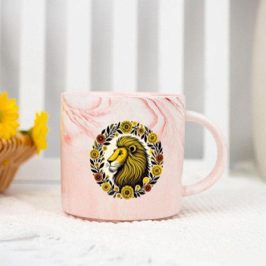 Marigold Leo Lion Marble Mugs