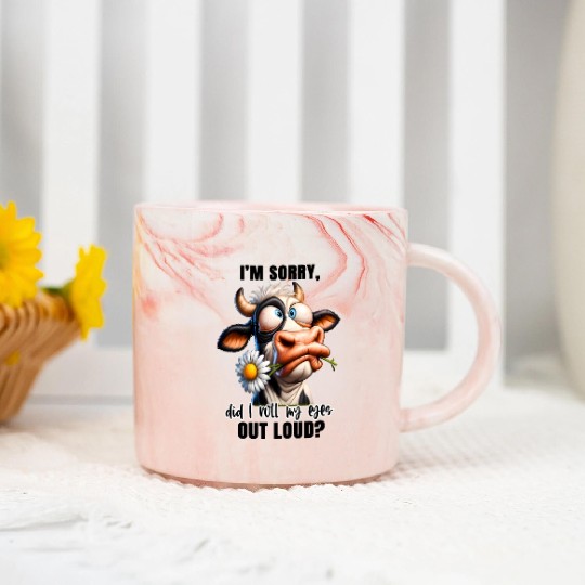 Cow Lover Addict out loud Marble Mugs