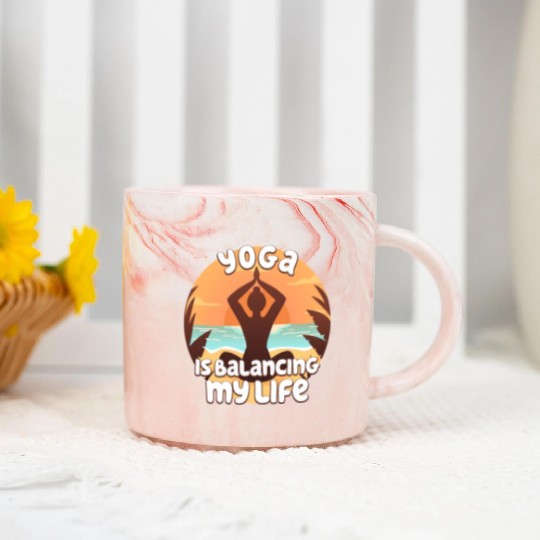 Yoga Is Balancing My Life Marble Mugs