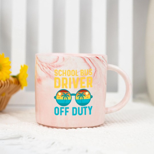 School Bus Driver Off Duty | Vacation Relaxation Marble Mugs