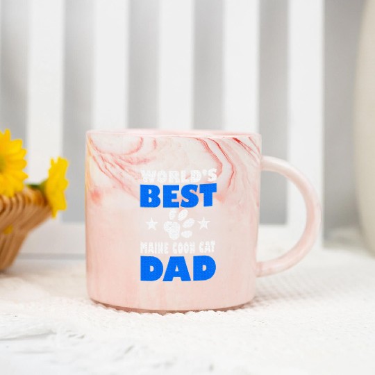 World's Best Maine Cat Dad Owner Lover Marble Mugs