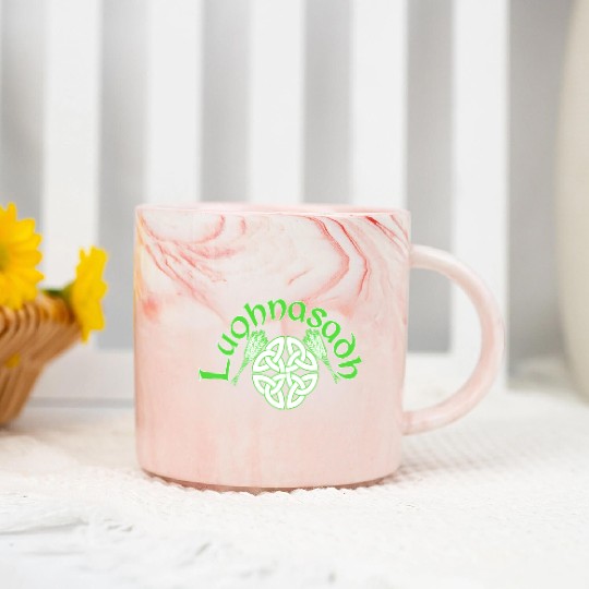 Irish Lughnasadh Festival Celtic Knot Marble Mugs