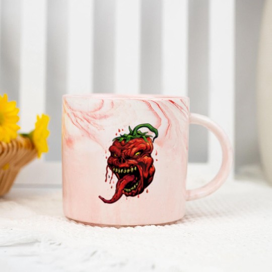 BBQ Hot Chili Carolina Reaper Hot Sauce Gift idea Marble Mugs
