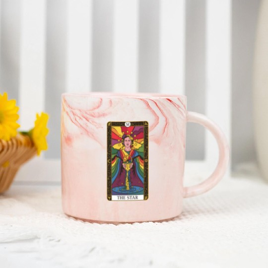 Gay Pride The Star Tarot Card, LGBTQ Tarot Card Marble Mugs