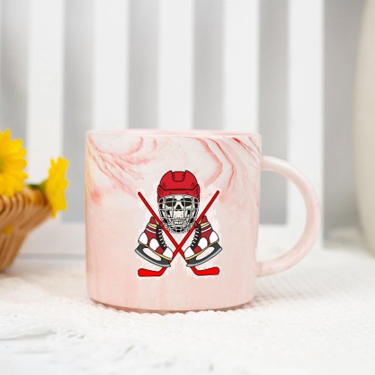 HOCKEY SKULL Marble Mugs