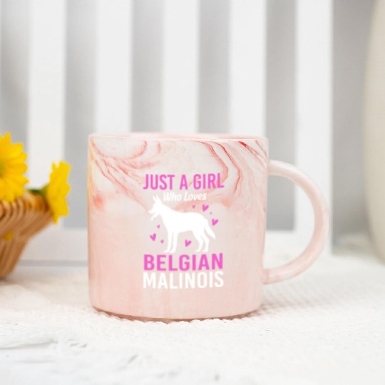 Just A Girl Who Loves Belgian Malinois Marble Mugs