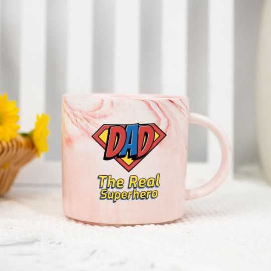 The real superhero : fathers day 2024 Marble Mugs