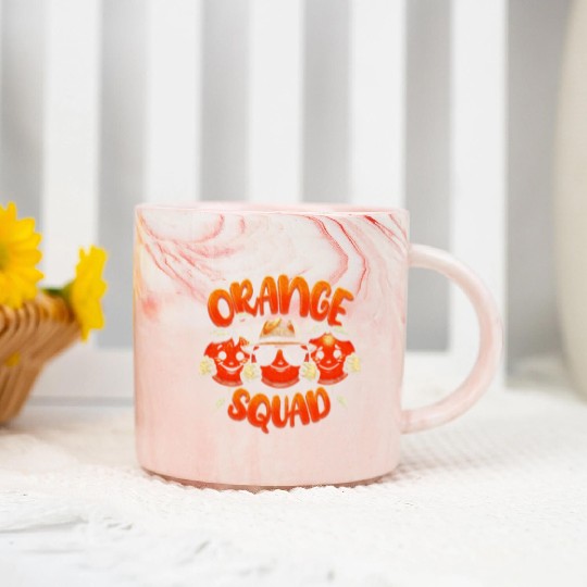 Orange Citrus Fruit Lover Orange Squad Meme Marble Mugs