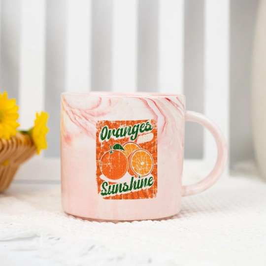 Fruit Lover Oranges And Sunshine Marble Mugs
