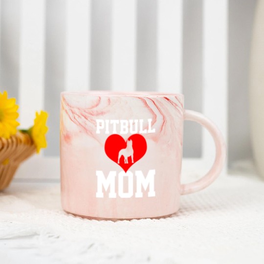 Embrace Your Pitbull Mom Identity with Heartfelt Marble Mugs