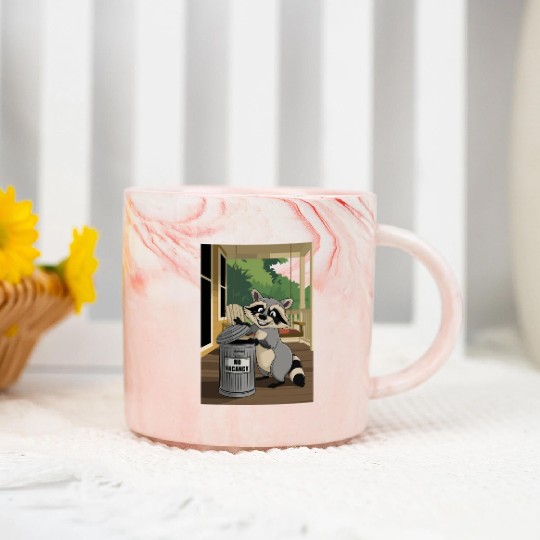 Racoon Trash Panda Metal Trash Can No Vacancy Marble Mugs