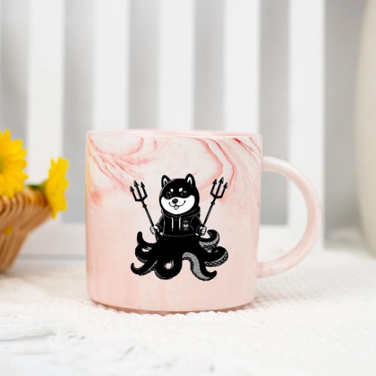 Shiba Inu octopus Marble Mugs