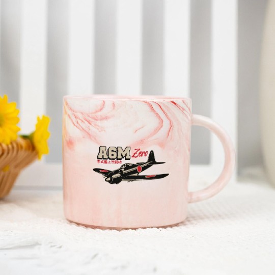 A6M Zero | World War 2 Japanese Plane Vintage Marble Mugs