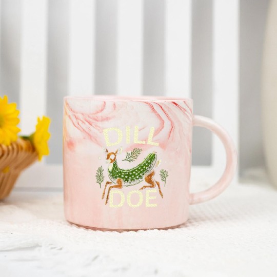 Raunchy Vulgar Naughty Gag Dill Pickle Deer Doe Marble Mugs