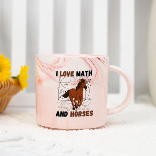 I Love Math And Horses Horse Math Lover Marble Mugs