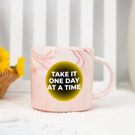 One Day at a Time Marble Mugs