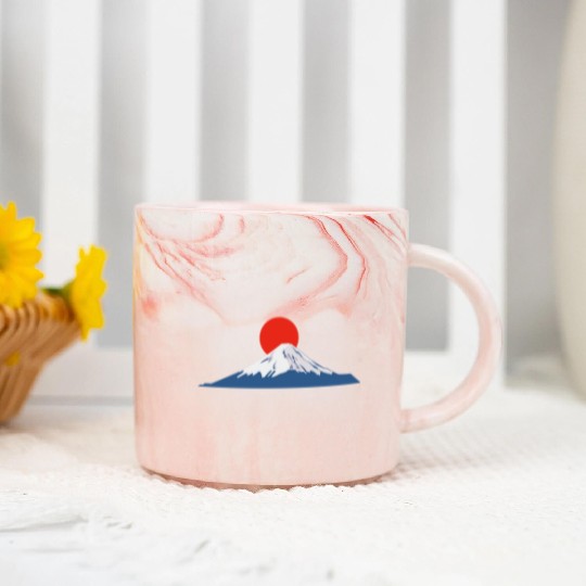 Japanese dawn on Mount Fuji Marble Mugs
